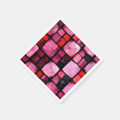 ピンク色ステンドグラスのタイル分離ティッシュペーパー スタンダードカクテルナプキン (角)