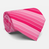 ピンク色ストライプ色 ネクタイ (ロール)