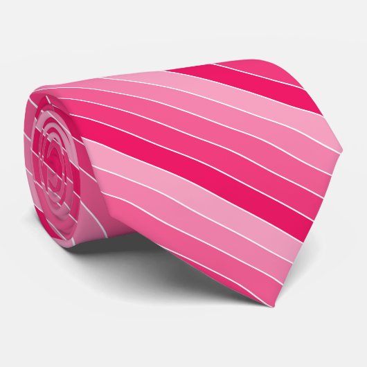 ピンク色ストライプ色 ネクタイ (ロール)