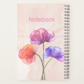 ピンク色スパイラルノートパソコン5.5インチx 8.5インチ ノートブック (裏面)