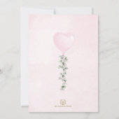 ピンク色バルーンユーカリプトゥススウィーテアールベビーシャワー 招待状 (裏面)