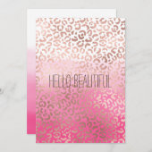 ピンク色ヒョウグラデーションプリントパーソナライズされた (正面/裏面)