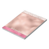 ピンク色ヒョウグラデーションプリントパーソナライズされた ノートパッド (回転)