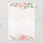 ピンク色フローラ幾何結婚詳細 エンクロージャーカード (裏面)