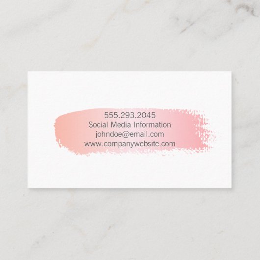 ピンク色ブラシ 名刺 (裏面)