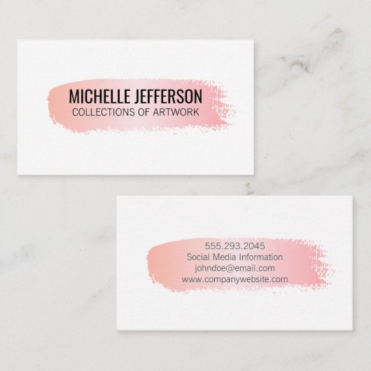 ピンク色ブラシ 名刺 (正面/裏面)