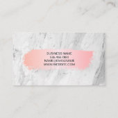 ピンク色ブラシ |白大理石 名刺 (裏面)