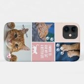 ピンク色ブロック猫フォトコラージュモノグラムペット Case-Mate iPhoneケース (裏面(横))