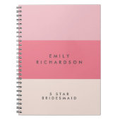 ピンク色ブロック花嫁スパイラルノート ノートブック (正面)