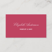 ピンク色マゼンタの写真qrコードエレガント 名刺 (正面)