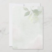 ピンク色マゼンタピーニーバラユーカリ緑 招待状 (裏面)