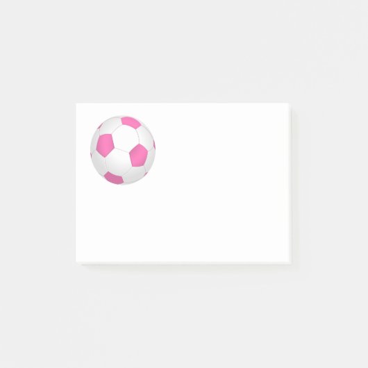 ピンク色モダンのサッカーボール ポストイット (正面)