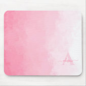 ピンク色モノグラグラデーションムフェミニン マウスパッド (正面)