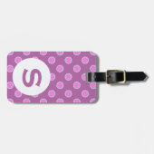 ピンク色モノグラムのの点 ラゲッジタグ (正面横)