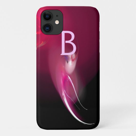 ピンク色モノグラムの光明るい赤紫色 Case-Mate iPhoneケース (裏面)