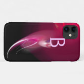 ピンク色モノグラムの光明るい赤紫色 Case-Mate iPhoneケース (裏面(横))
