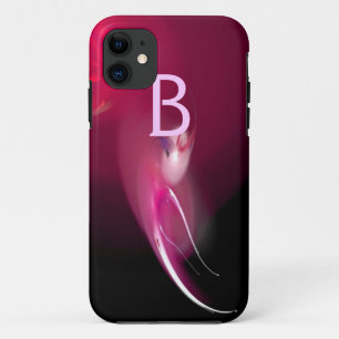 ピンク色モノグラムの光明るい赤紫色 iPhone 11 ケース