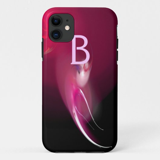 ピンク色モノグラムの光明るい赤紫色 Case-Mate iPhoneケース (裏面)
