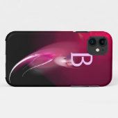 ピンク色モノグラムの光明るい赤紫色 Case-Mate iPhoneケース (裏面(横))