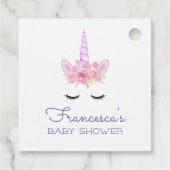 ピンク色ユニコーン赤ちゃんシャワー フェイバータグ (裏面)