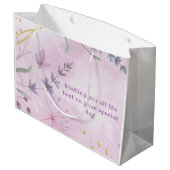 ピンク色ラベンダーフラワーズ抱き枕 ラージペーパーバッグ (裏面アングル)