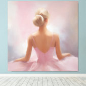 ピンク色彩の鮮やかのバレリーナ キャンバスプリント (インサイチュ (ウッドフロア))