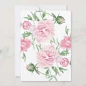 ピンク色彩の鮮やかフローラ牡丹結婚式招待状 招待状 (裏面)