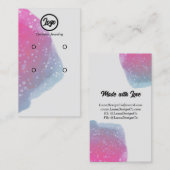 ピンク色彩の鮮やか（ばちゃばちゃ）跳ねる2イヤリングセットジュエリー 名刺 (正面/裏面)