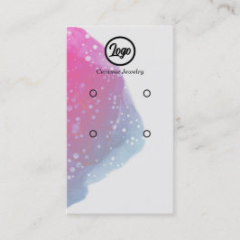 ピンク色彩の鮮やか（ばちゃばちゃ）跳ねる2イヤリングセットジュエリー 名刺