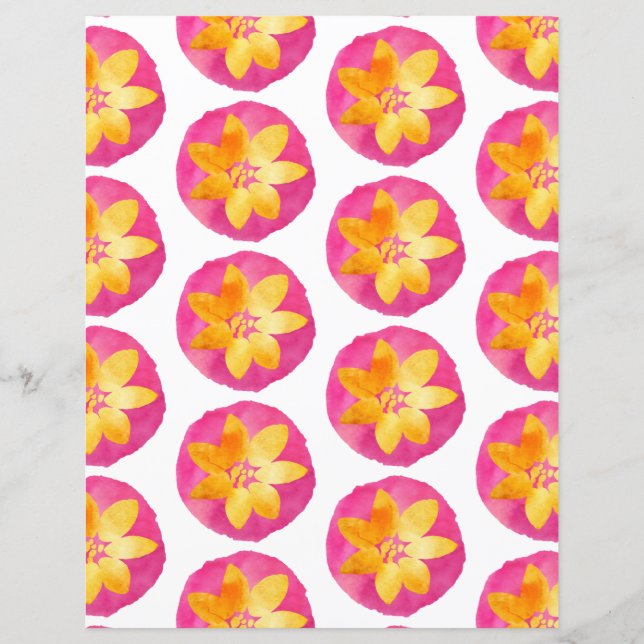 ピンク色数々の熱帯花紙 (正面)