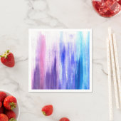 ピンク色絵を描紫のブ絵を描ラシクの水色 スタンダードカクテルナプキン (インサイチュ)