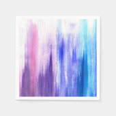 ピンク色絵を描紫のブ絵を描ラシクの水色 スタンダードカクテルナプキン (正面)