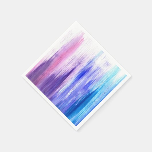 ピンク色絵を描紫のブ絵を描ラシクの水色 スタンダードカクテルナプキン (角)