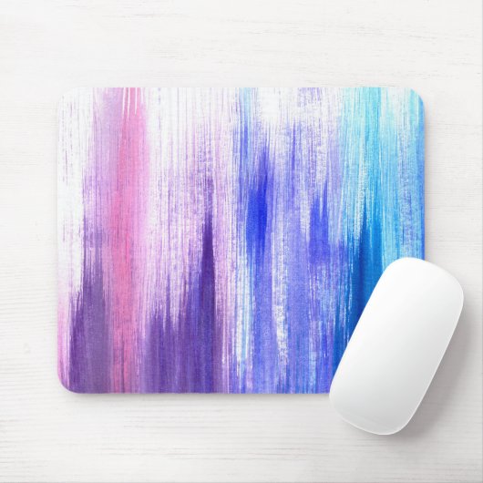 ピンク色絵を描紫のブ絵を描ラシクの水色 マウスパッド (マウス)