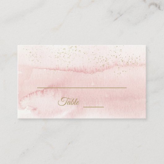 ピンク色金ゴールド結婚型座席表 プレイスカード (正面)