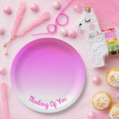 ピンク色 ペーパープレート (パーティー)