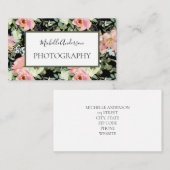 ピンク花の写真 名刺 (正面/裏面)