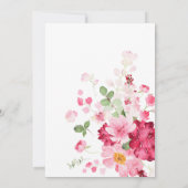 ピンク花びらとプロセッコフローラブライダルシャワー 招待状 (裏面)