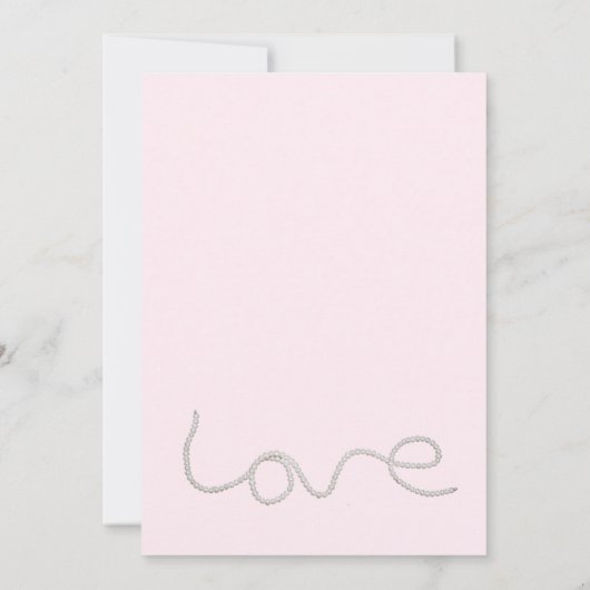 ピンク花びらとプロセッコブライダルシャワー 招待状 (裏面)