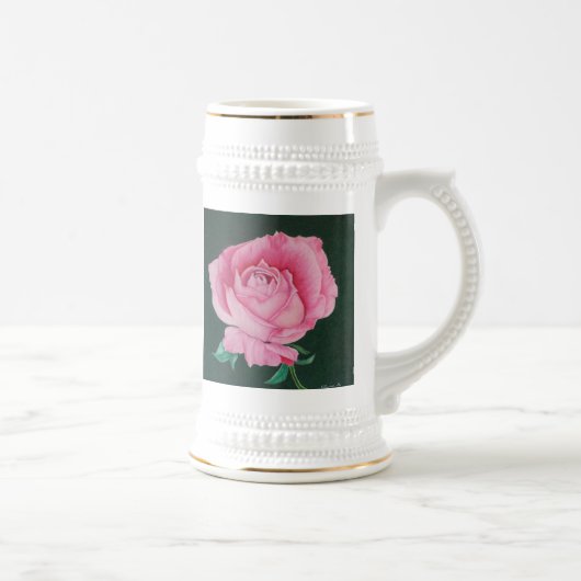 ピンク花びらスタイン ビールジョッキ (右)