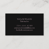 ピンク花びらフルート先生名刺 名刺 (裏面)