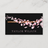 ピンク花びらフルート先生名刺 名刺 (正面)