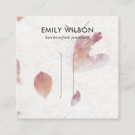 ピンク花びら手作り紙ヘアクリップ表示カード スクエア名刺