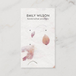 ピンク花びら手作り紙2スタッドイヤリングディスプレイ 名刺