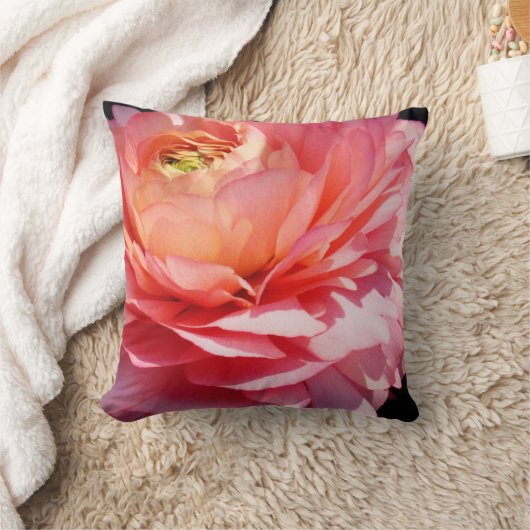 ピンク花びら枕 クッション (ブランケット)