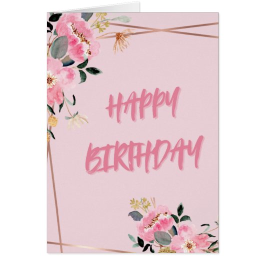 ピンク花びら誕生日 (正面)