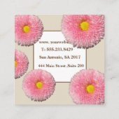 ピンク花ズスクエアビジネスカード スクエア名刺 (裏面)