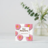 ピンク花ズスクエアビジネスカード スクエア名刺 (スタンド正面)