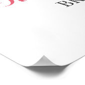 ピンク花ブライダルシャワー標識 ポスター (角)