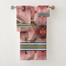 ピンク花乾式洗浄布及びバスセット